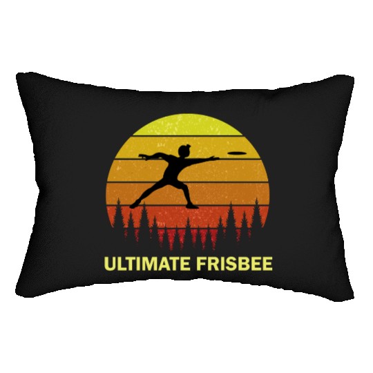 Ultimate Frisbee Disc Golf Flying Players Lumbar Pillows