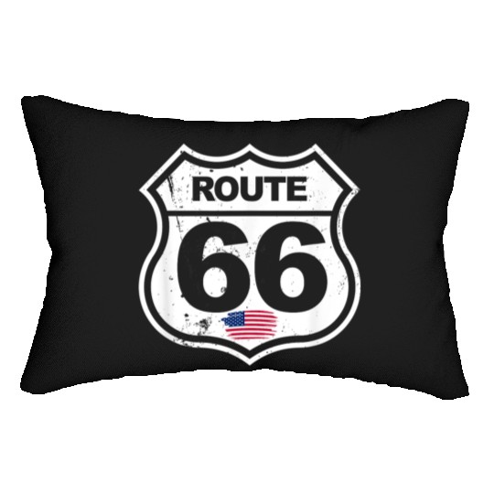 Vintage Route 66 retro style Lumbar Pillows