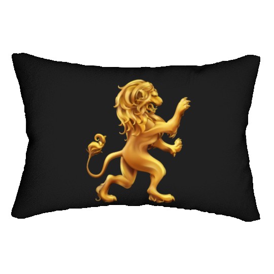 Gold Lion crest Royal Lion Family Crest Lumbar Pillows