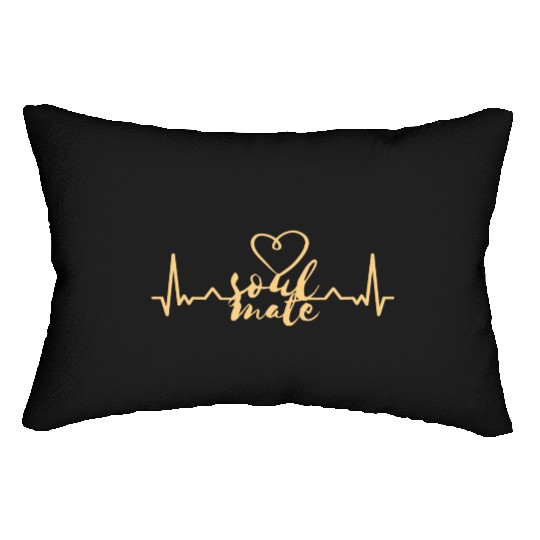 Soulmate Valentinsday heartbeat Lumbar Pillows