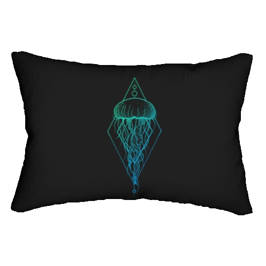 Colorful JellyFish Illustration Design Lumbar Pillows