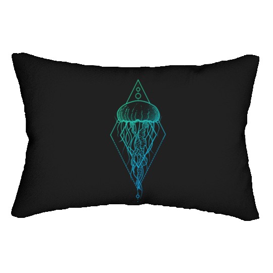 Colorful JellyFish Illustration Design Lumbar Pillows