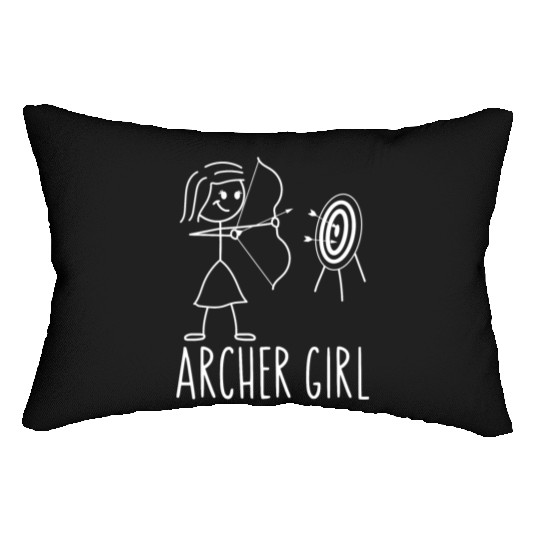 Archery Bow Archer Girl Vintage Lumbar Pillows