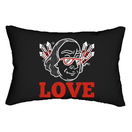 Love America Washington USA Flag 4th Of July Lumbar Pillows