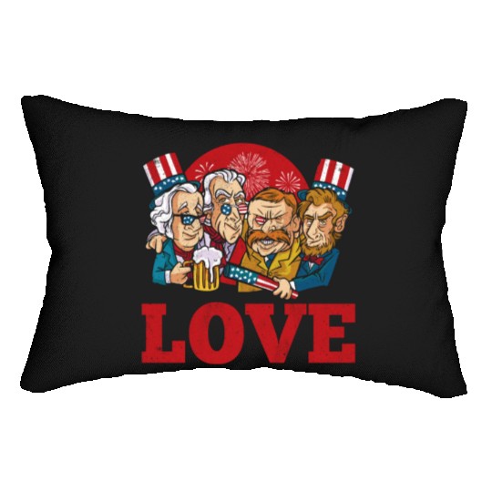 Love America American Presidents USA 4th Of July Lumbar Pillows