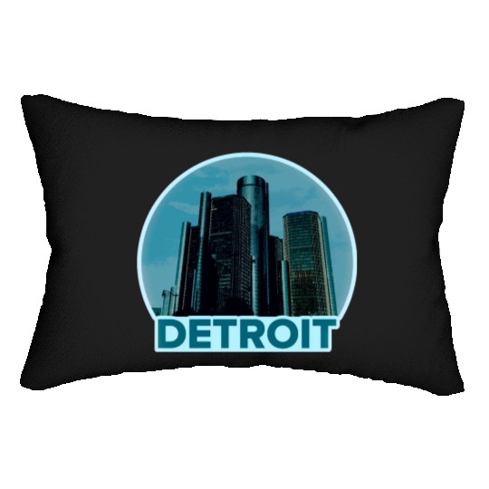 Detroit Michigan Skyline Lumbar Pillows