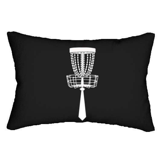 Funny classy disc golf basket with a tie Lumbar Pillows