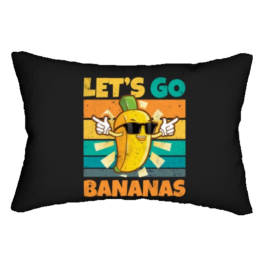 Vintage Let's Bananas Funny Banana Lumbar Pillows