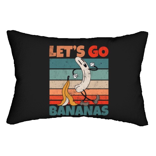 Retro Vintage Let's Bananas Funny Butt Banana Lumbar Pillows
