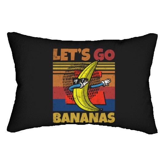 Retro Let's Bananas Funny Dab Banana Lumbar Pillows