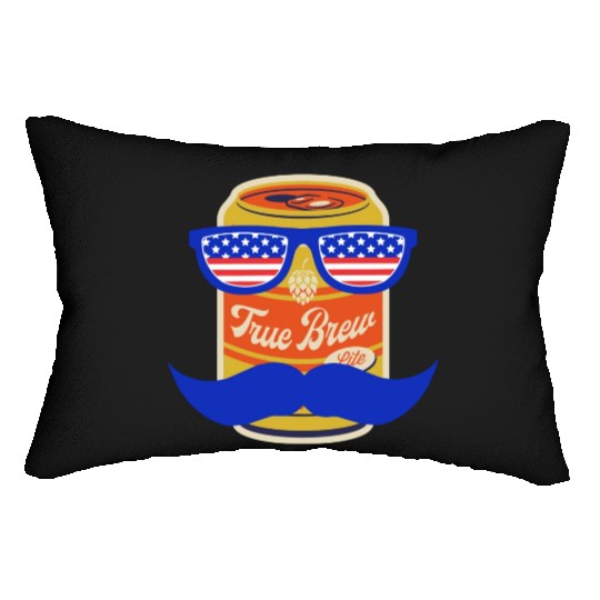funny patriotic mullet beer 4th of july summer Lumbar Pillows