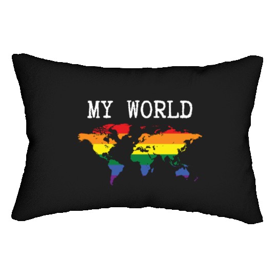my world, lgbt community Lumbar Pillows