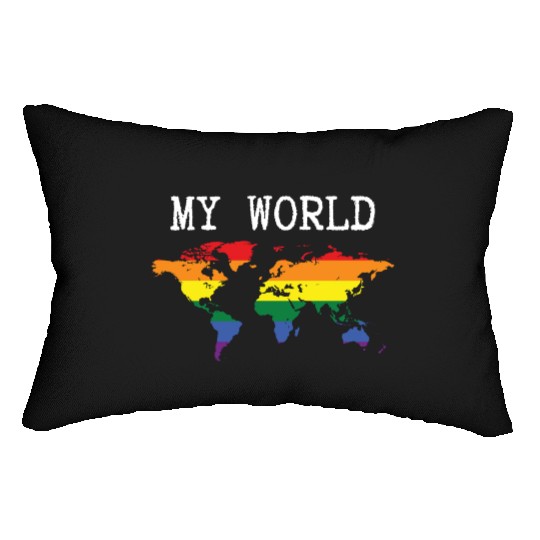 my world, lgbt community Lumbar Pillows