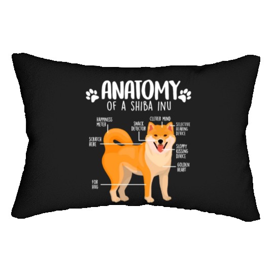 Shiba Inu Funny Anatomy Shiba Inu Dog Lover Lumbar Pillows