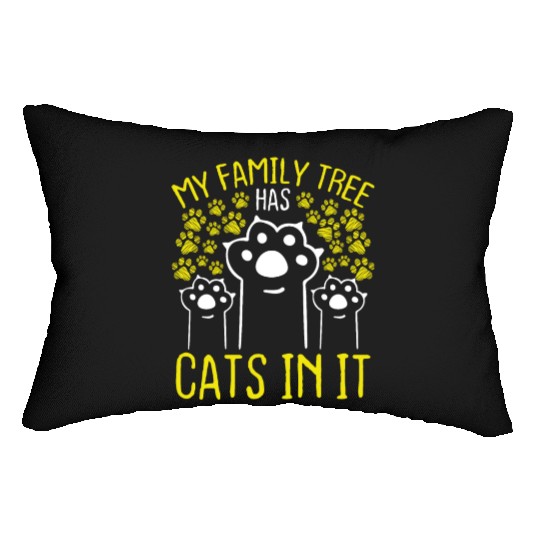 Cat Owner Family Tree has a Cat in it Funny Lumbar Pillows