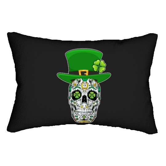 Sugar Skull Saint Patrick's Day of Dead Lumbar Pillows