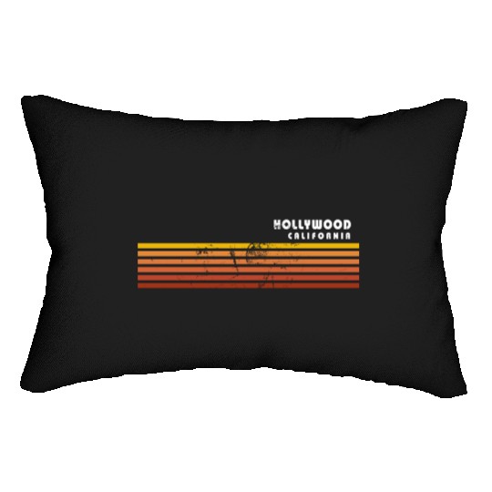 Retro Hollywood California Vintage Vacation Lumbar Pillows