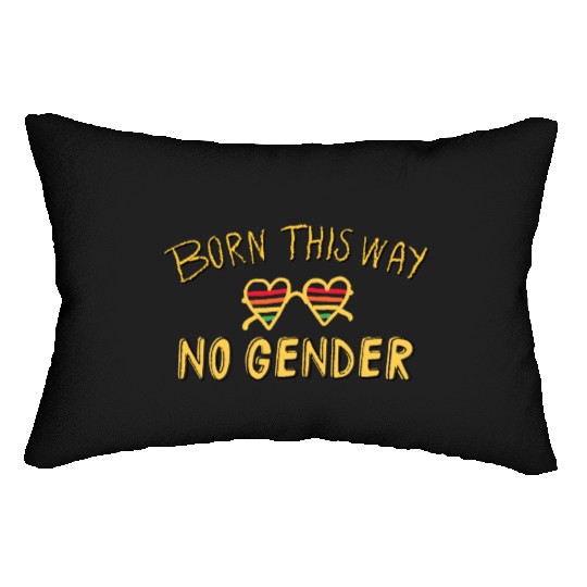 no gender- Pride quote lgbt community Lumbar Pillows