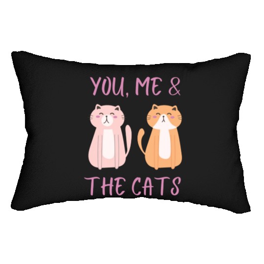 ask me about my cat funny cat Lumbar Pillows