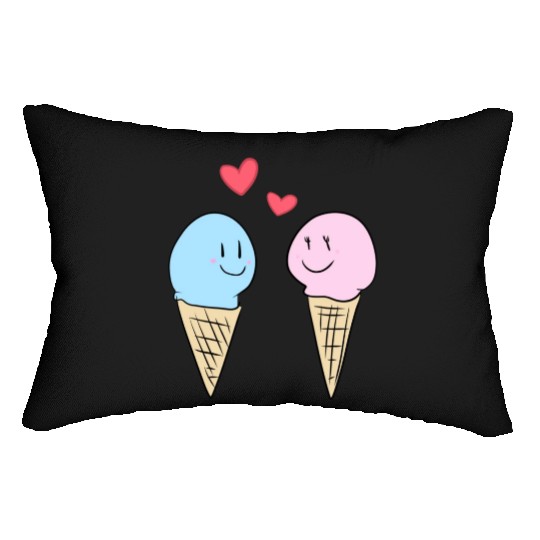 love eat ice cream valentines day sweet Lumbar Pillows