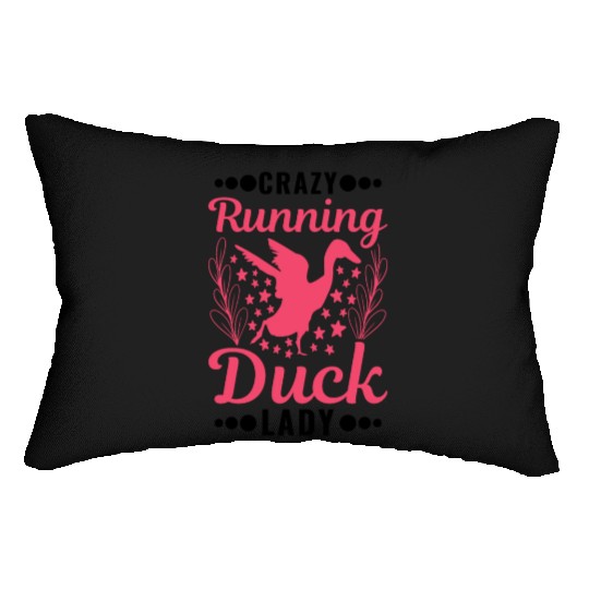 Crazy Running Duck Lady Bottle Lumbar Pillows