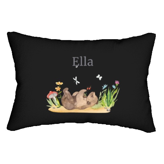 Forest Animal Bear Flowers Name David Lumbar Pillows