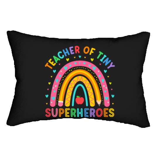 Teacher Of Tiny Superheroes Funny Pre-k Teacher Lumbar Pillows