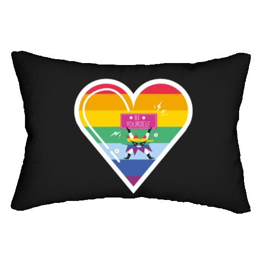 LGBT Pride be yourself Lumbar Pillows