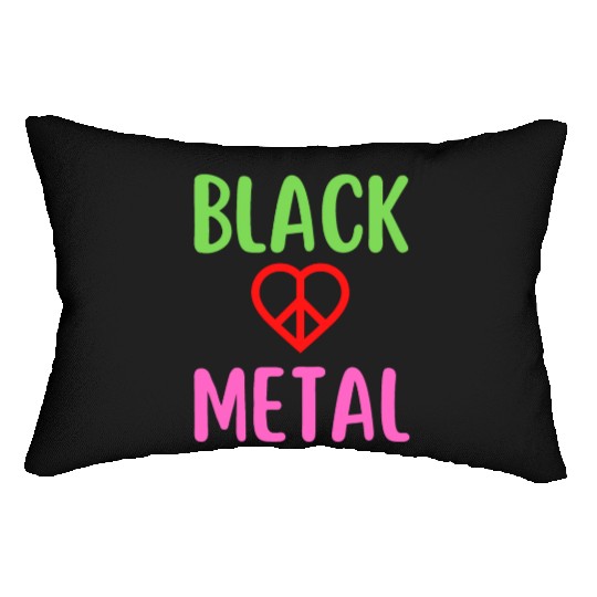 Black Metal Peace Love Symbol Lumbar Pillows