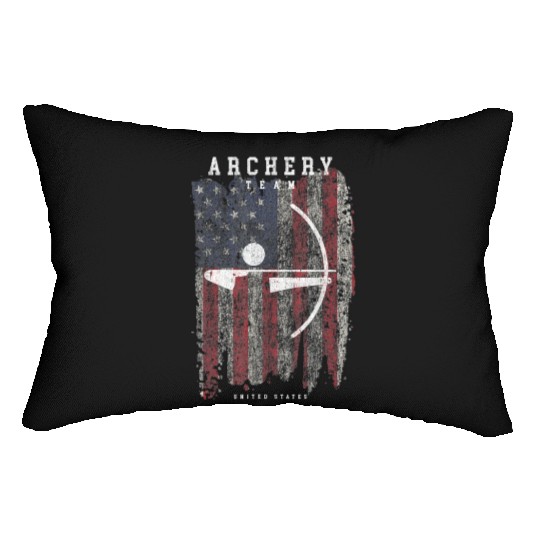 Archery Team USA Vintage American Flag Compound Lumbar Pillows