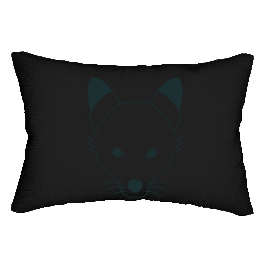 long wolf face Lumbar Pillows