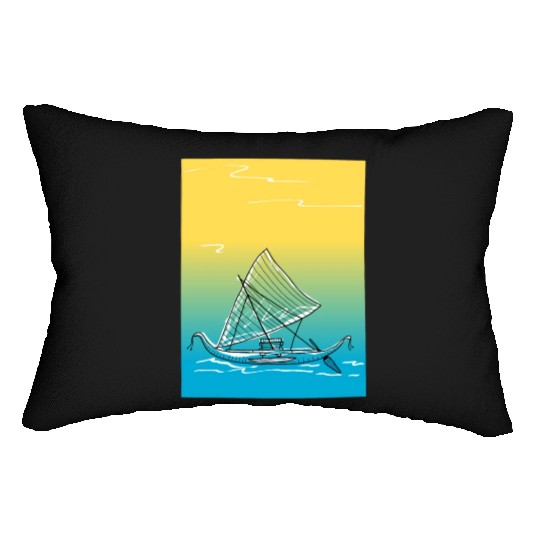 sailing canoe Lumbar Pillows
