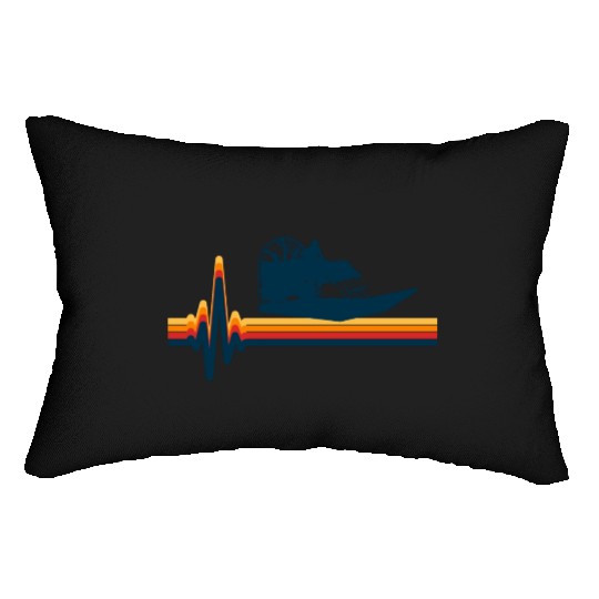 Airboat Fanboat Airboating Swamp Boat Heartbeat Lumbar Pillows