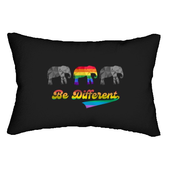 Elephant LGBTQ Pride Rainbow Flag Different Lumbar Pillows