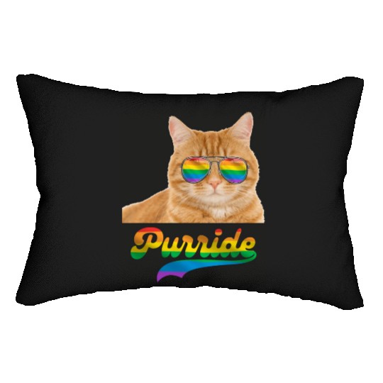 Cat Gay Pride Rainbow Flag LGBT Lumbar Pillows