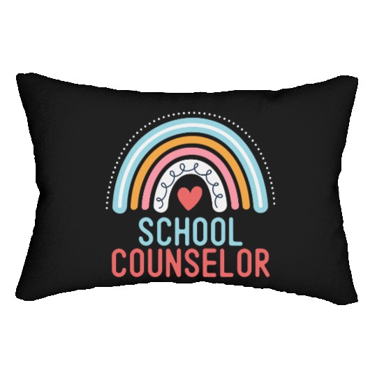Funny School Counselor Rainbow Appreciation Back Lumbar Pillows