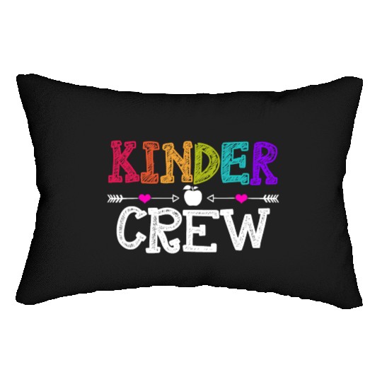 Kinder Crew Funny Kindergarten Teacher 1st Day of Lumbar Pillows
