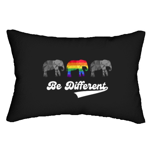 Elephant LGBTQ Rainbow Flag Gay Pride Colorful Lumbar Pillows