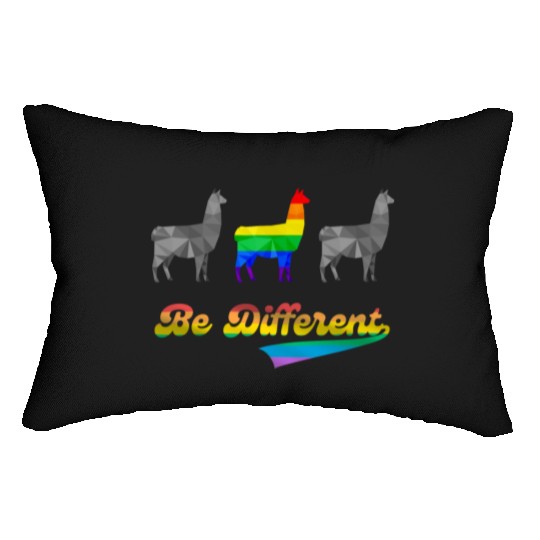 Llama Alpaca LGBTQ Gay Pride Rainbow Flag Differen Lumbar Pillows