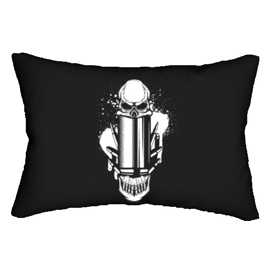 Bullets and Skull Roses Aesthetic Dripping Pattern Lumbar Pillows