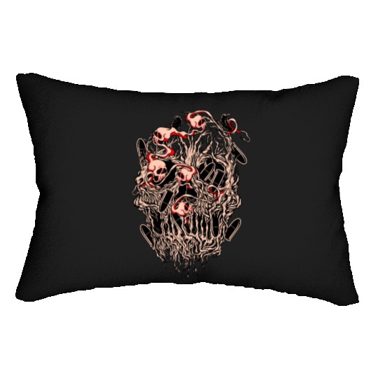 Bullets and Skull Roses Aesthetic Dripping Pattern Lumbar Pillows