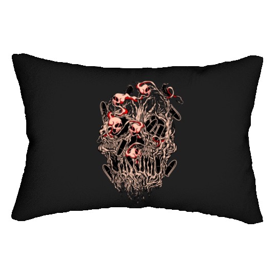 Bullets and Skull Roses Aesthetic Dripping Pattern Lumbar Pillows