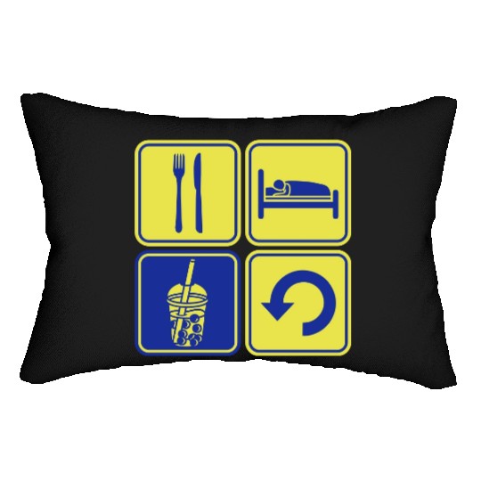 Repeat Boba Tea daily Lumbar Pillows