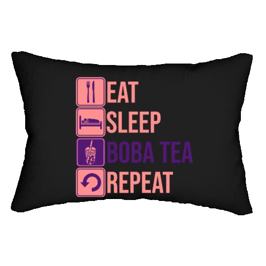 Eat Sleep Boba Tea Lumbar Pillows