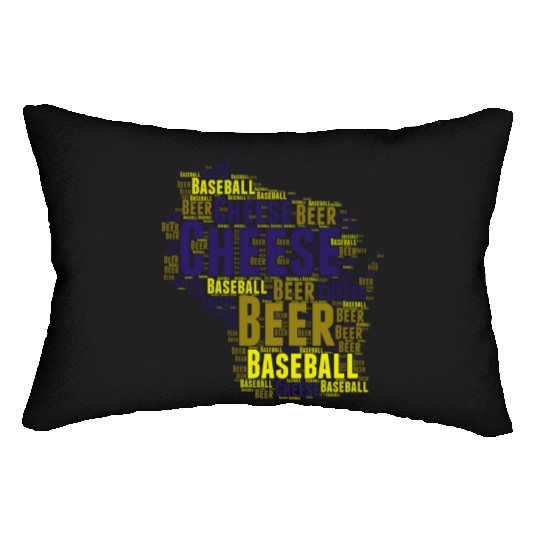 Cheese, Beer, and Baseball Wisconsin Lumbar Pillows