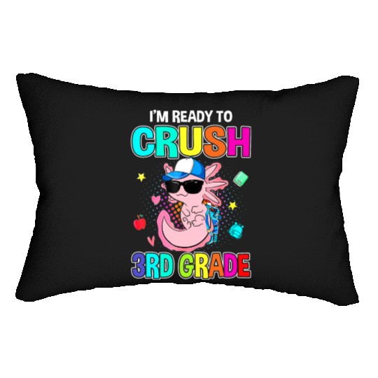 Crush 3rd Grade Axolotl Teacher Back To School Lumbar Pillows