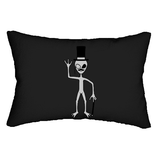 Sir alien waving friendly Lumbar Pillows