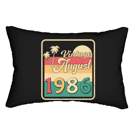 Birthday Greeting For August 1986 Lumbar Pillows