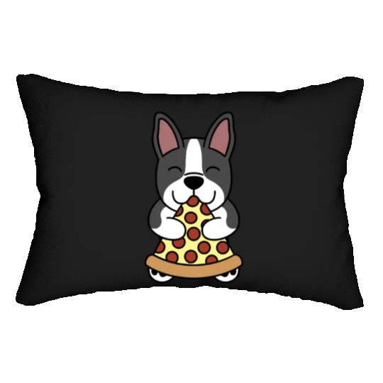 Boston Terrier Pizza Lover Lumbar Pillows