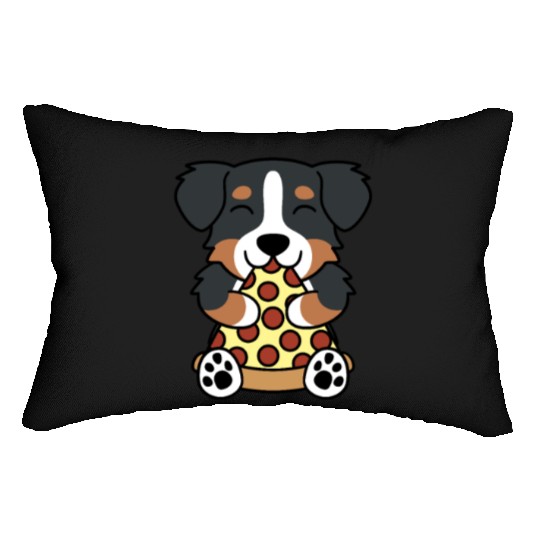 Bernese Mountain Dog Pizza Lover Lumbar Pillows
